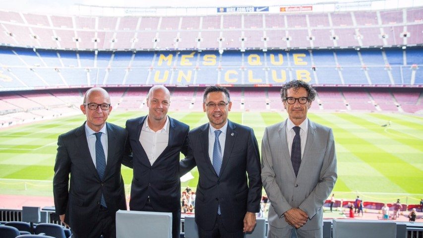 ברתומאו, נשיא ברצלונה, יחד עם ג'ורדי קרויף, ישתפו פעולה בעונה הבאה (קרדיט Jordi Cruyff Twitter Page)